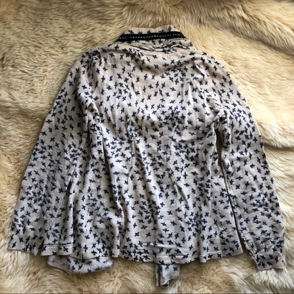 Anthropologie sparrow flying bird wool cardigan s - Picture 3 of 5